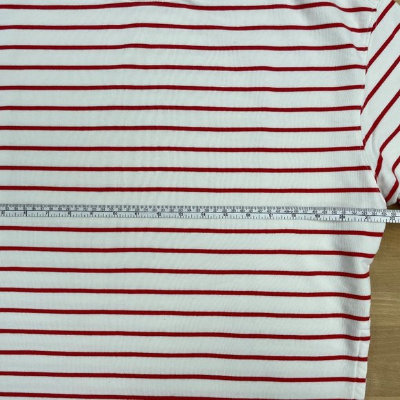 Zara Red Striped Short-Sleeve Sweatshirt - Picture 3 of 5